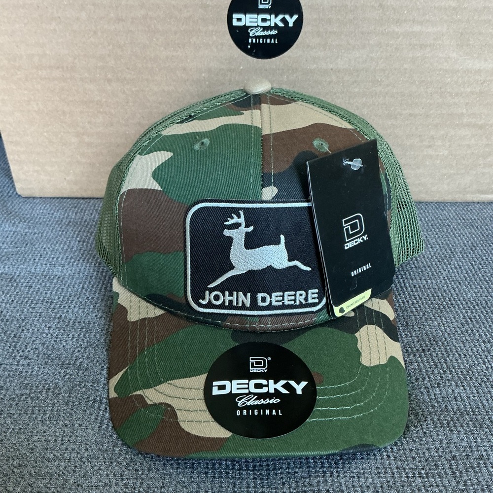 Youth John Deere SnapBack Trucker Hat with John Deere and USA embroidered patchs